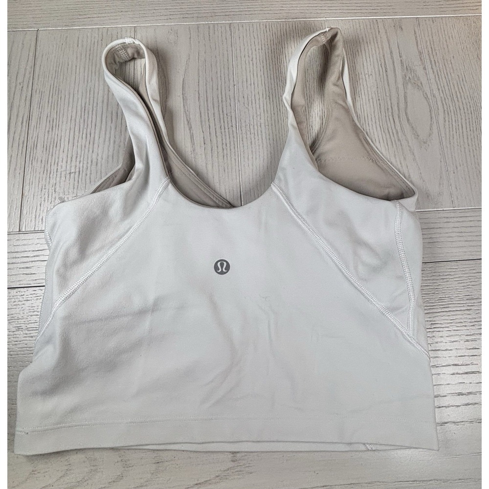 Lululemon Align Top Size 4 Bone Beige/ White Good Condition - Picture 2 of 4